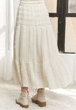 Textured Tiered Midi Skirt