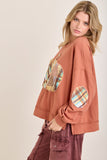 Plus Size Patchwork Sweatshirt
