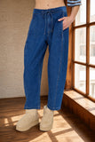 Barrel Denim Tie Front