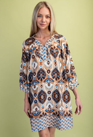 Printed 3/4 Dress