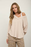 V-Neck Ribbed Top