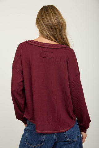 V-Neck Ribbed Top