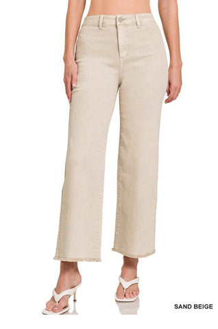 Acid-washed Frayed Denim 31" Length