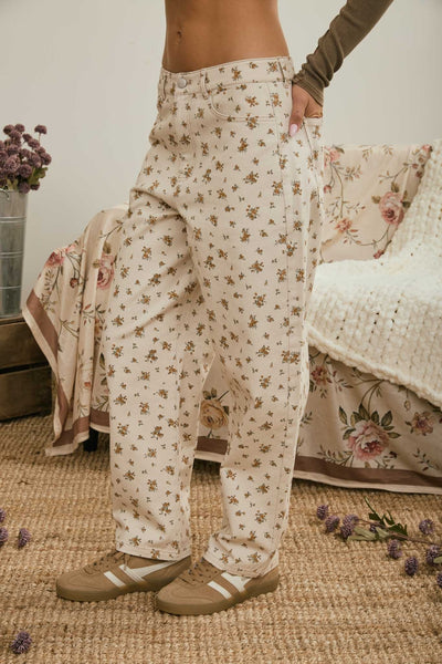 Floral Ecru Denim