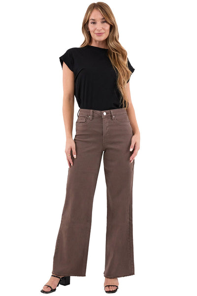 Chloe High Rise Frayed Wide Leg Pants