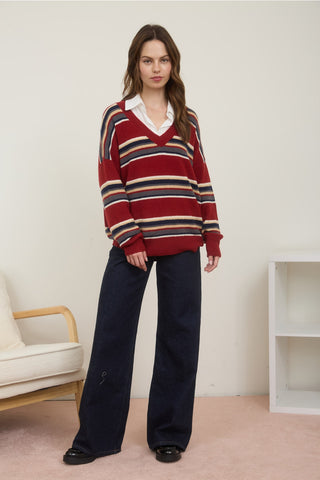 Stripe Pull-Over  Sweater