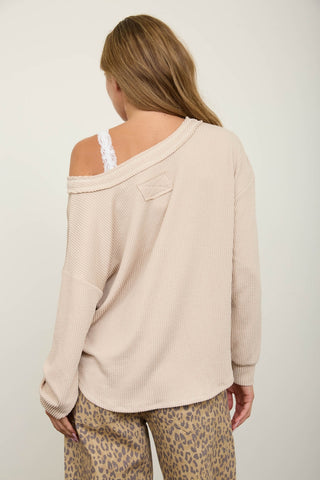 V-Neck Ribbed Top