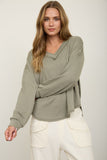V-Neck Ribbed Top