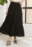 Textured Tiered Midi Skirt