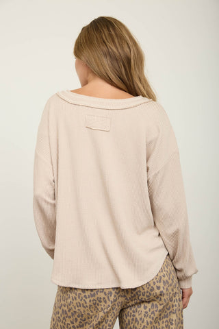 V-Neck Ribbed Top