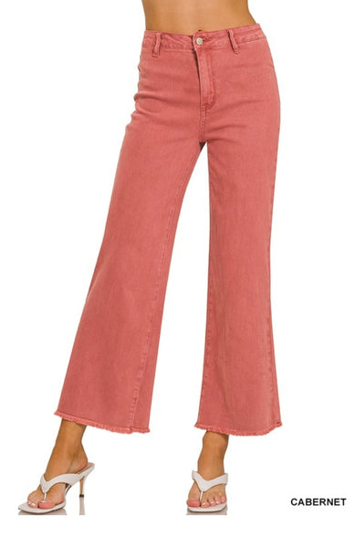 Acid-washed Frayed Denim 28" Length