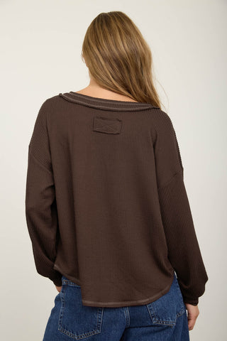 V-Neck Ribbed Top