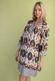 Printed 3/4 Dress