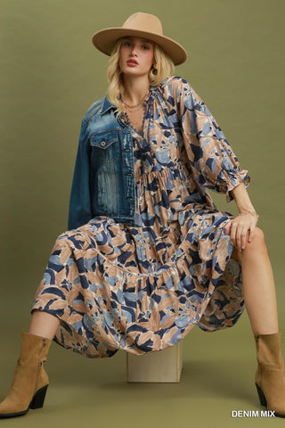 Abstract Midi Dress