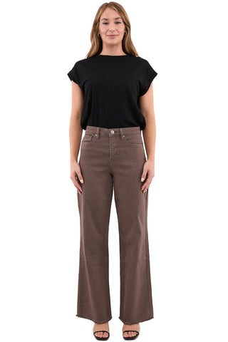 Chloe High Rise Frayed Wide Leg Pants
