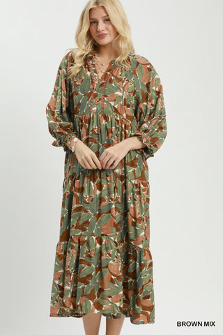 Abstract Midi Dress