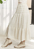 Textured Tiered Midi Skirt