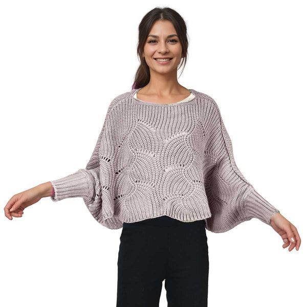 Scalloped Hem Cropped Poncho