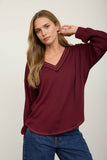 V-Neck Ribbed Top