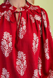 Printed Long-Sleeve Self-Tie
