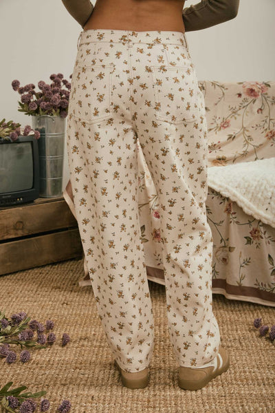 Floral Ecru Denim
