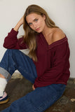 V-Neck Ribbed Top