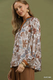 Floral Print W/Color Block