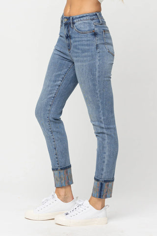 Karina Western Print Cuff Relaxed Fit - PLUS