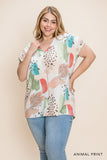 Animal Print French Terry Top