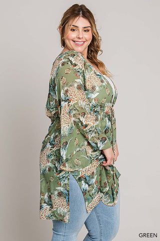 Green Mix Cover Up/Top