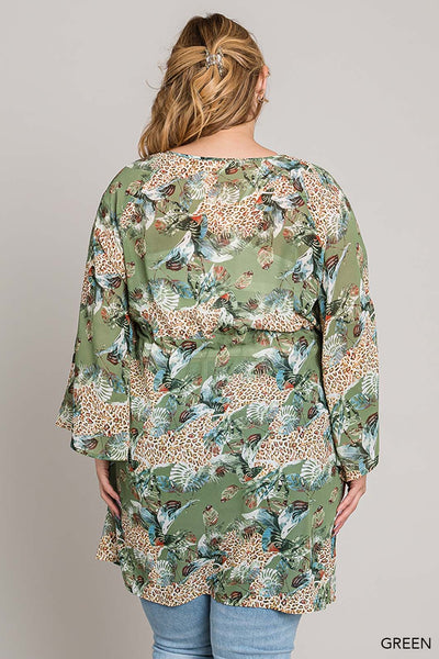 Green Mix Cover Up/Top