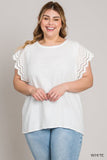 Eyelet Lace Sleeve Top