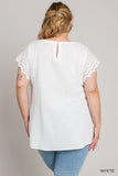 Eyelet Lace Sleeve Top