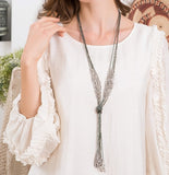 Multi-Layer Stone Tie Knot Necklace