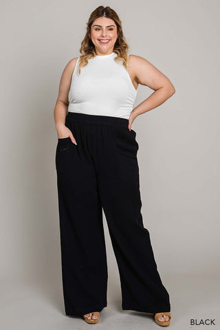 Lace Trimmed Pocket Pants