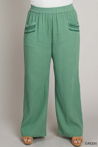 Lace Trimmed Pocket Pants