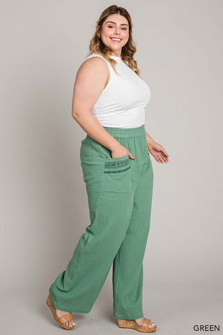 Lace Trimmed Pocket Pants