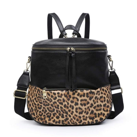Cheetah Print Textured Backpack