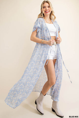 Printed Tie Front Duster
