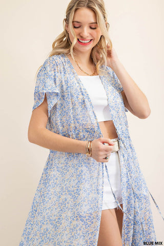 Printed Tie Front Duster