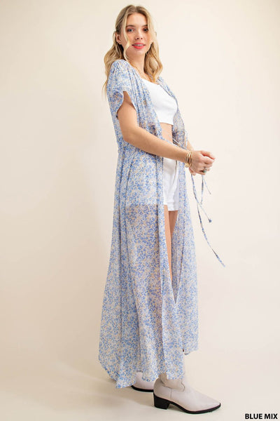 Printed Tie Front Duster