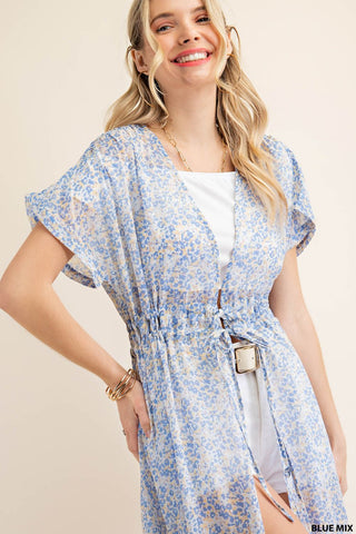 Printed Tie Front Duster