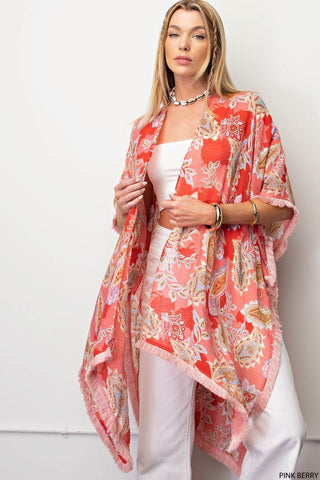 Paisley Mixed Print Kimono
