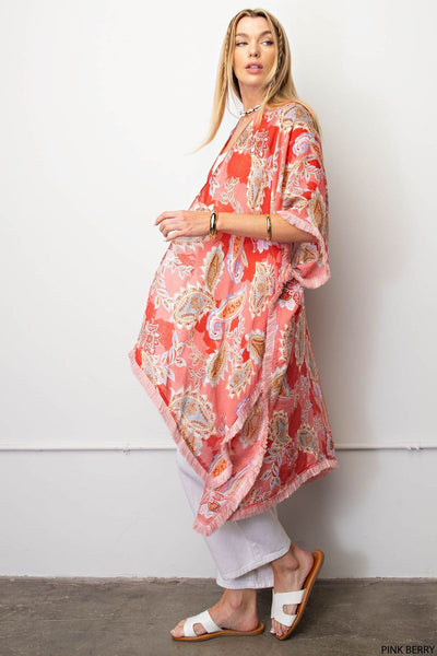 Paisley Mixed Print Kimono