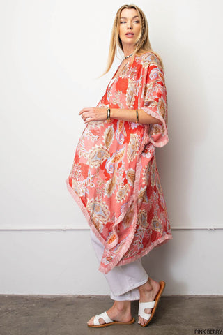 Paisley Mixed Print Kimono