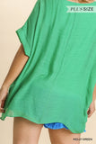 Short Dolman Sleeve Sheer Top with Lining